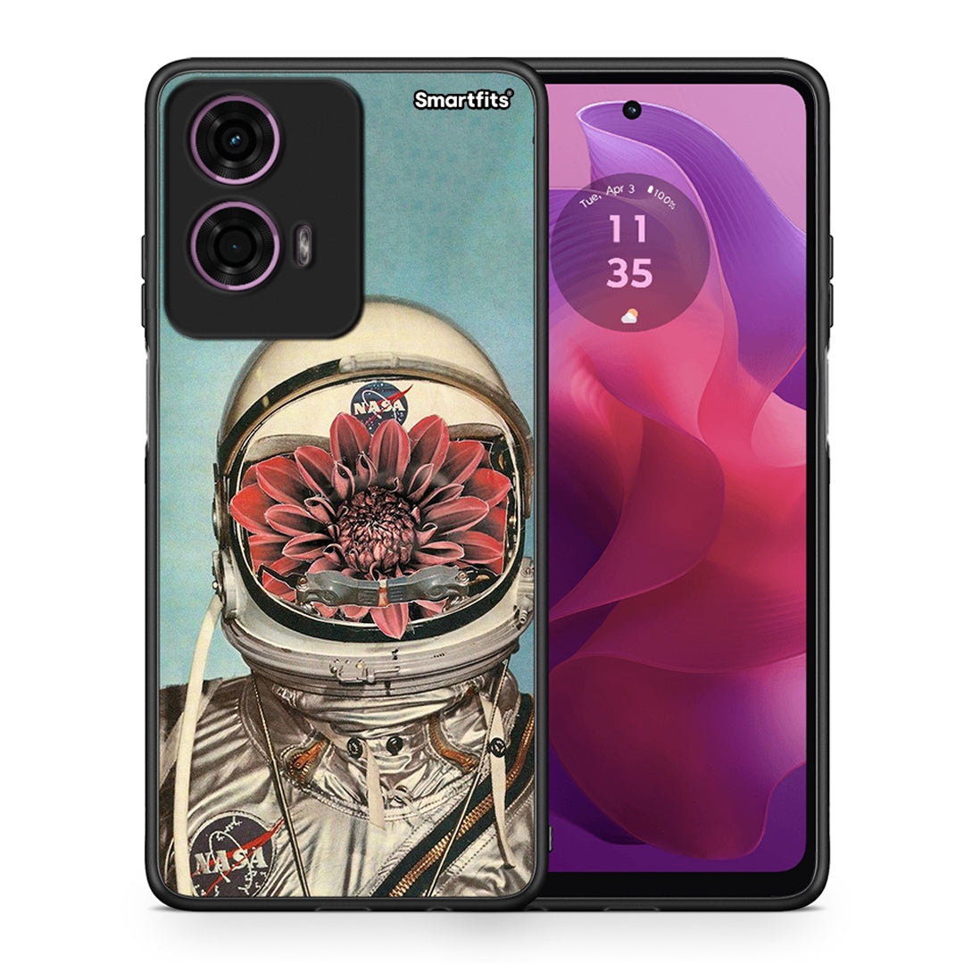 Θήκη Motorola G24 Nasa Bloom από τη Smartfits με σχέδιο στο πίσω μέρος και μαύρο περίβλημα | Motorola G24 Nasa Bloom case with colorful back and black bezels