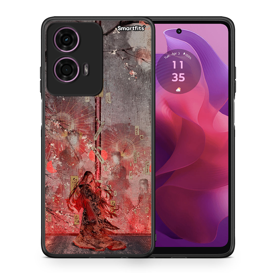 Θήκη Motorola G24 Nezuko Kamado από τη Smartfits με σχέδιο στο πίσω μέρος και μαύρο περίβλημα | Motorola G24 Nezuko Kamado case with colorful back and black bezels
