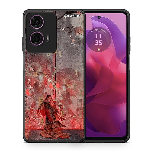 Θήκη Motorola G24 Nezuko Kamado από τη Smartfits με σχέδιο στο πίσω μέρος και μαύρο περίβλημα | Motorola G24 Nezuko Kamado case with colorful back and black bezels