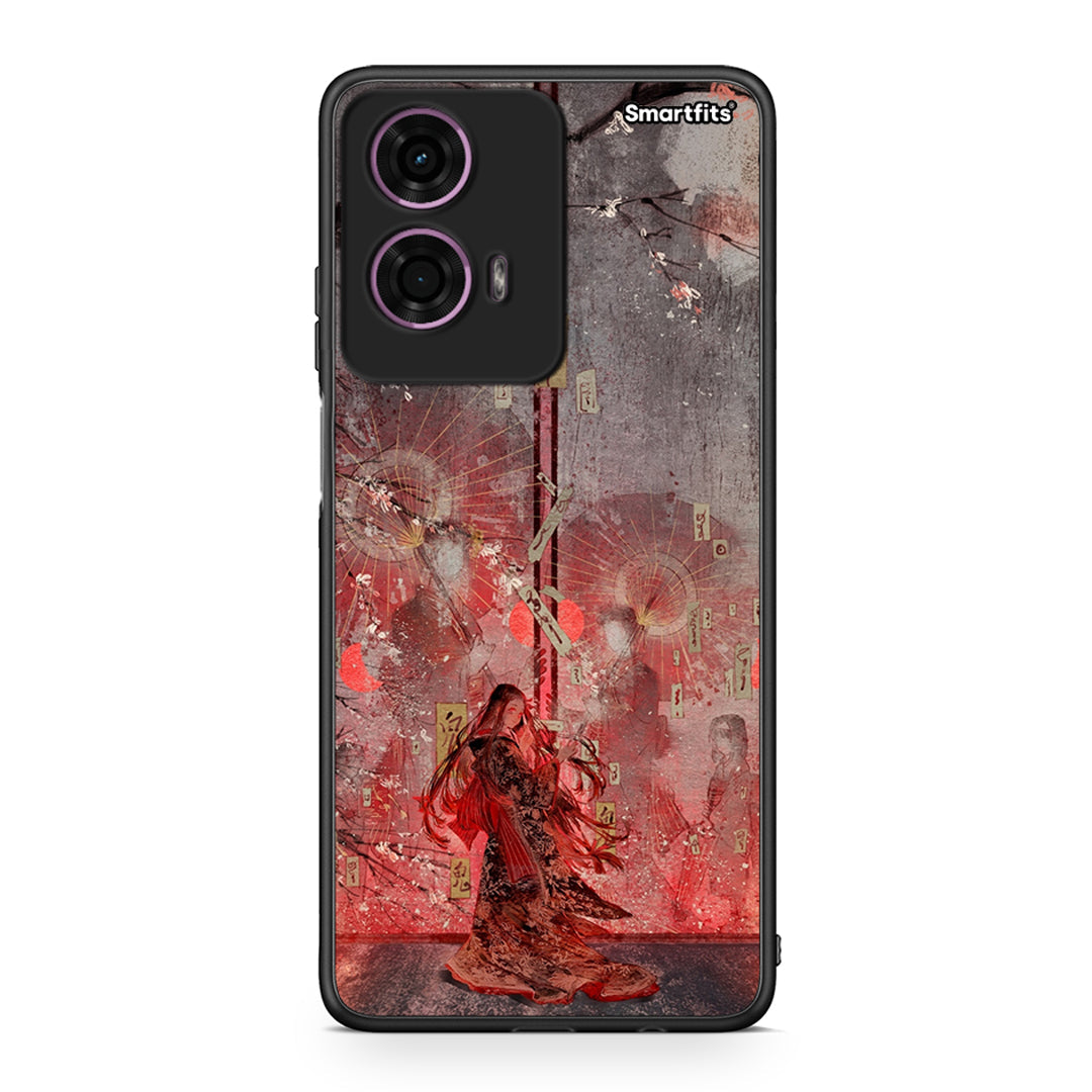 Motorola G24 Nezuko Kamado θήκη από τη Smartfits με σχέδιο στο πίσω μέρος και μαύρο περίβλημα | Smartphone case with colorful back and black bezels by Smartfits
