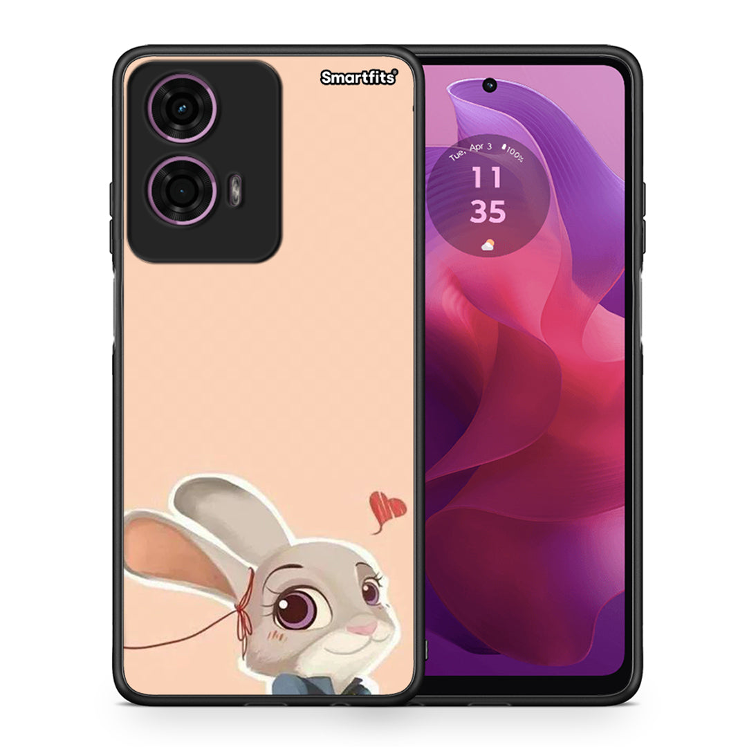 Θήκη Motorola G24 Nick Wilde And Judy Hopps Love 2 από τη Smartfits με σχέδιο στο πίσω μέρος και μαύρο περίβλημα | Motorola G24 Nick Wilde And Judy Hopps Love 2 case with colorful back and black bezels