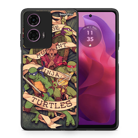 Θήκη Motorola G24 Ninja Turtles από τη Smartfits με σχέδιο στο πίσω μέρος και μαύρο περίβλημα | Motorola G24 Ninja Turtles case with colorful back and black bezels