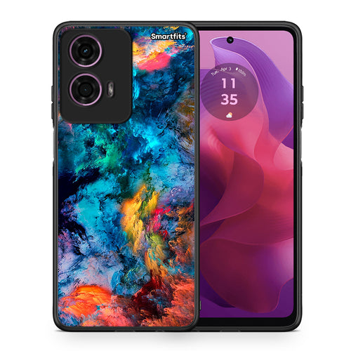 Θήκη Motorola G24 Crayola Paint από τη Smartfits με σχέδιο στο πίσω μέρος και μαύρο περίβλημα | Motorola G24 Crayola Paint case with colorful back and black bezels