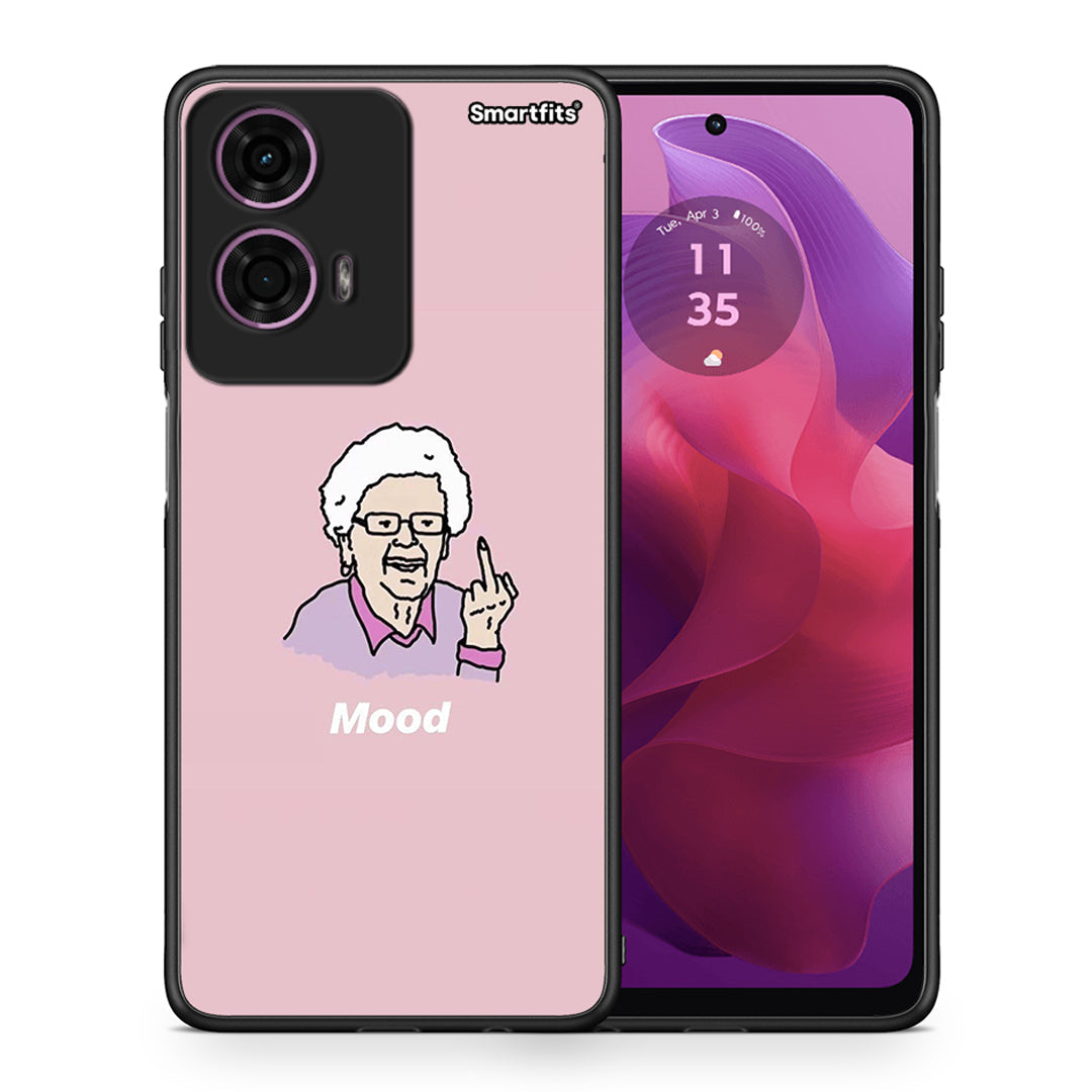 Θήκη Motorola G24 Mood PopArt από τη Smartfits με σχέδιο στο πίσω μέρος και μαύρο περίβλημα | Motorola G24 Mood PopArt case with colorful back and black bezels