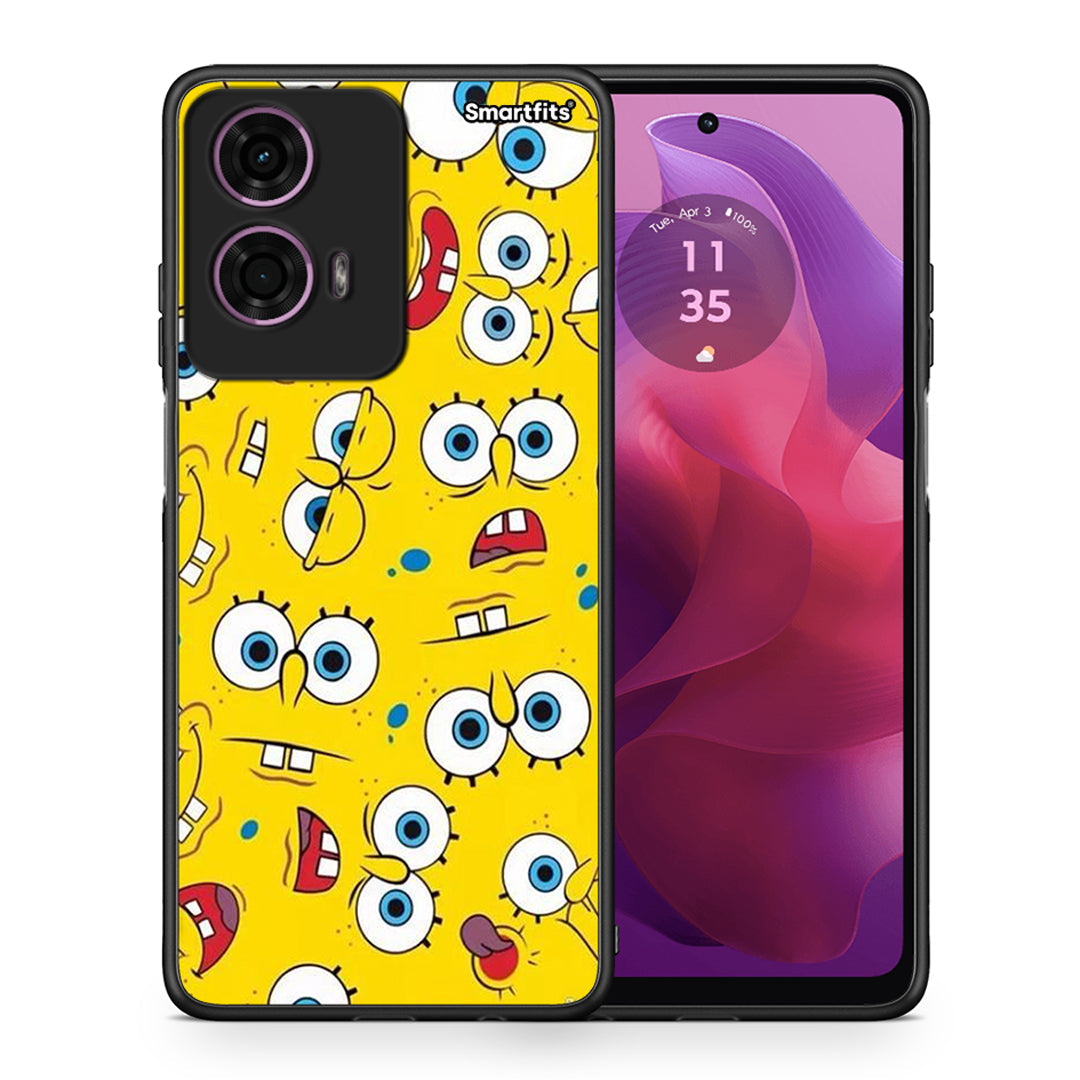 Θήκη Motorola G24 Sponge PopArt από τη Smartfits με σχέδιο στο πίσω μέρος και μαύρο περίβλημα | Motorola G24 Sponge PopArt case with colorful back and black bezels