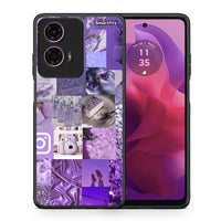 Thumbnail for Θήκη Motorola G24 Purple Aesthetic Collage από τη Smartfits με σχέδιο στο πίσω μέρος και μαύρο περίβλημα | Motorola G24 Purple Aesthetic Collage case with colorful back and black bezels