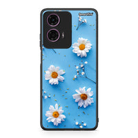 Thumbnail for Motorola G24 Real Daisies θήκη από τη Smartfits με σχέδιο στο πίσω μέρος και μαύρο περίβλημα | Smartphone case with colorful back and black bezels by Smartfits