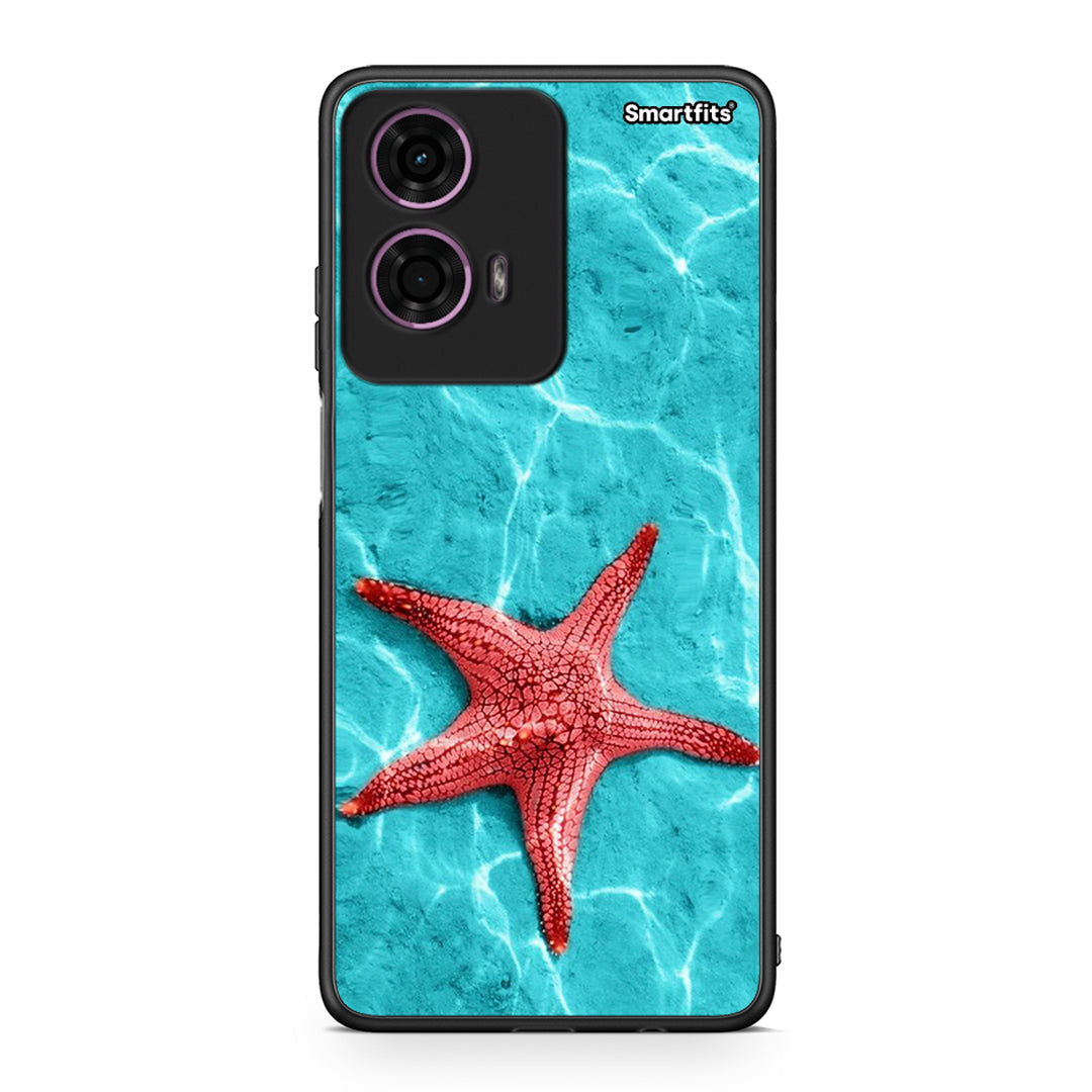 Motorola G24 Red Starfish Θήκη από τη Smartfits με σχέδιο στο πίσω μέρος και μαύρο περίβλημα | Smartphone case with colorful back and black bezels by Smartfits