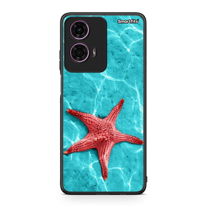 Motorola G24 Red Starfish Θήκη από τη Smartfits με σχέδιο στο πίσω μέρος και μαύρο περίβλημα | Smartphone case with colorful back and black bezels by Smartfits