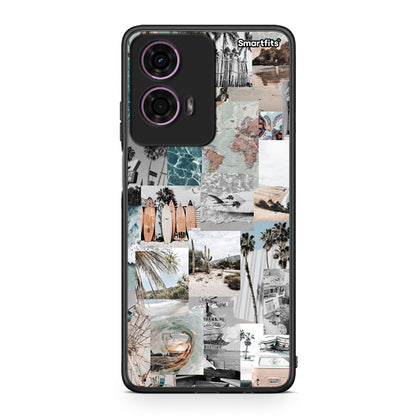 Motorola G24 Retro Beach Life Θήκη από τη Smartfits με σχέδιο στο πίσω μέρος και μαύρο περίβλημα | Smartphone case with colorful back and black bezels by Smartfits