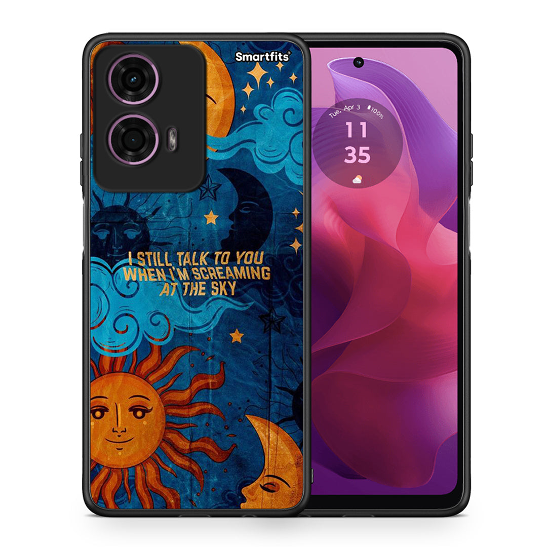 Θήκη Motorola G24 Screaming Sky από τη Smartfits με σχέδιο στο πίσω μέρος και μαύρο περίβλημα | Motorola G24 Screaming Sky case with colorful back and black bezels