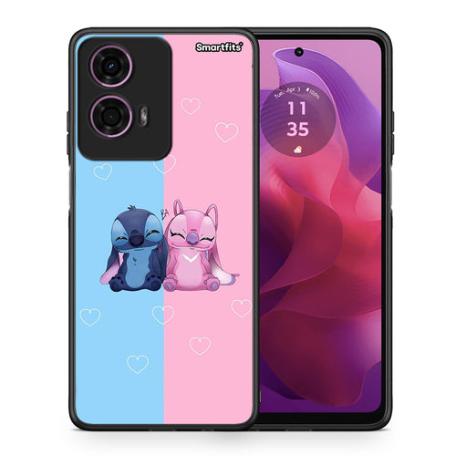 Θήκη Motorola G24 Stitch And Angel από τη Smartfits με σχέδιο στο πίσω μέρος και μαύρο περίβλημα | Motorola G24 Stitch And Angel case with colorful back and black bezels