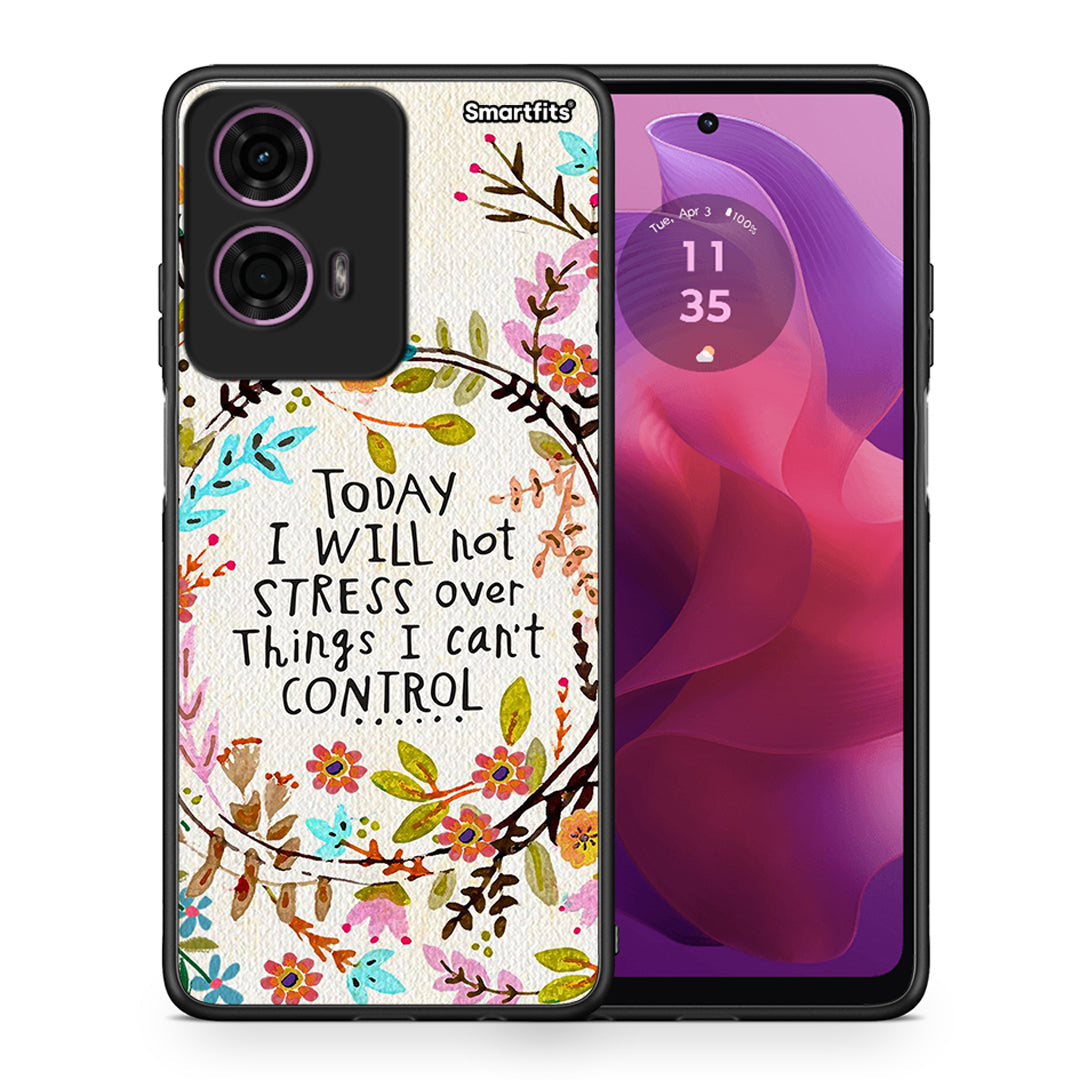 Θήκη Motorola G24 Stress Over από τη Smartfits με σχέδιο στο πίσω μέρος και μαύρο περίβλημα | Motorola G24 Stress Over case with colorful back and black bezels