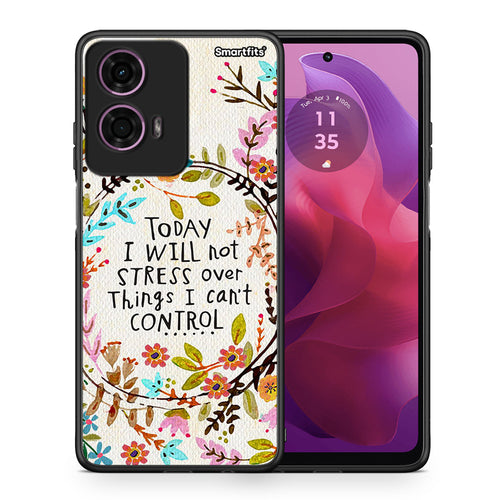 Θήκη Motorola G24 Stress Over από τη Smartfits με σχέδιο στο πίσω μέρος και μαύρο περίβλημα | Motorola G24 Stress Over case with colorful back and black bezels