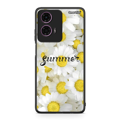 Motorola G24 Summer Daisies Θήκη από τη Smartfits με σχέδιο στο πίσω μέρος και μαύρο περίβλημα | Smartphone case with colorful back and black bezels by Smartfits