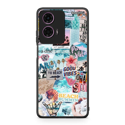 Motorola G24 Summer Vibes Θήκη από τη Smartfits με σχέδιο στο πίσω μέρος και μαύρο περίβλημα | Smartphone case with colorful back and black bezels by Smartfits