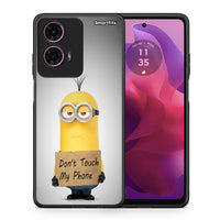 Thumbnail for Θήκη Motorola G24 Minion Text από τη Smartfits με σχέδιο στο πίσω μέρος και μαύρο περίβλημα | Motorola G24 Minion Text case with colorful back and black bezels