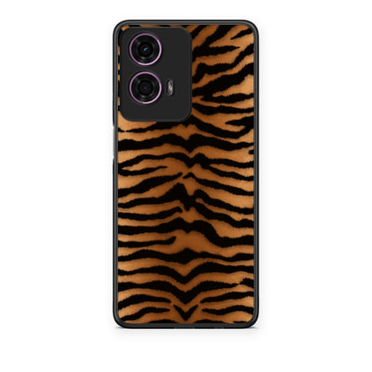 Θήκη Motorola G24 Tiger Print Orange and Black από τη Smartfits με σχέδιο στο πίσω μέρος και μαύρο περίβλημα | Motorola G24 Tiger Print Orange and Black case with colorful back and black bezels