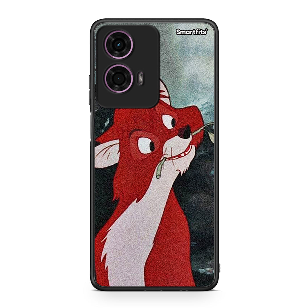 Motorola G24 Tod And Vixey Love 1 θήκη από τη Smartfits με σχέδιο στο πίσω μέρος και μαύρο περίβλημα | Smartphone case with colorful back and black bezels by Smartfits