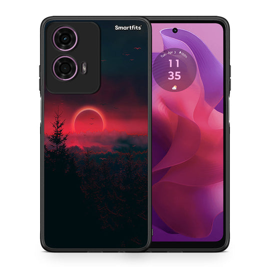 Θήκη Motorola G24 Sunset Tropic από τη Smartfits με σχέδιο στο πίσω μέρος και μαύρο περίβλημα | Motorola G24 Sunset Tropic case with colorful back and black bezels