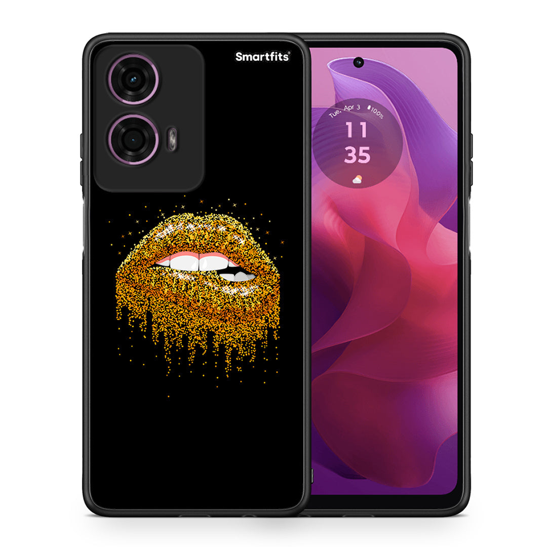 Θήκη Motorola G24 Golden Valentine από τη Smartfits με σχέδιο στο πίσω μέρος και μαύρο περίβλημα | Motorola G24 Golden Valentine case with colorful back and black bezels