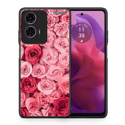 Θήκη Motorola G24 RoseGarden Valentine από τη Smartfits με σχέδιο στο πίσω μέρος και μαύρο περίβλημα | Motorola G24 RoseGarden Valentine case with colorful back and black bezels