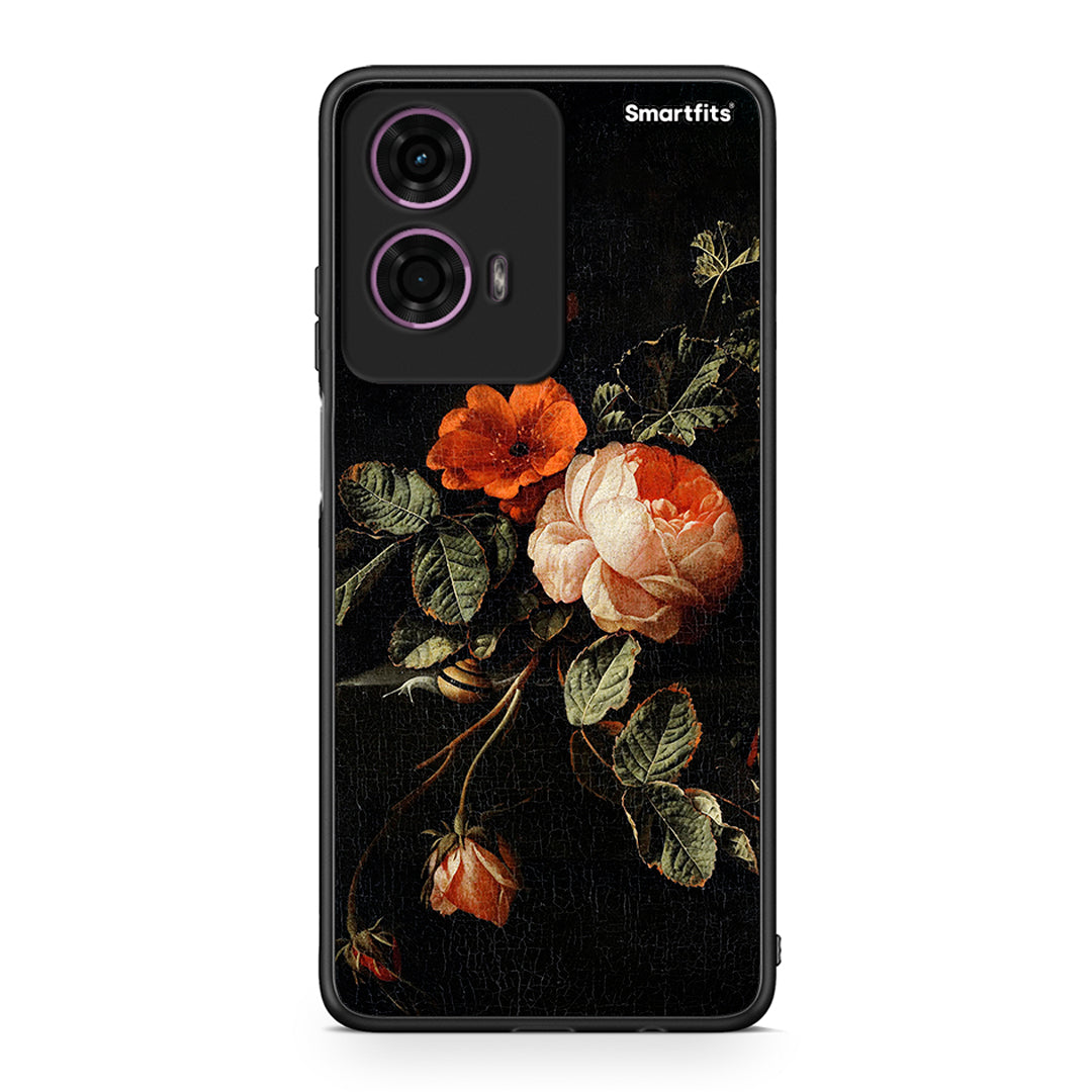Motorola G24 Vintage Roses θήκη από τη Smartfits με σχέδιο στο πίσω μέρος και μαύρο περίβλημα | Smartphone case with colorful back and black bezels by Smartfits