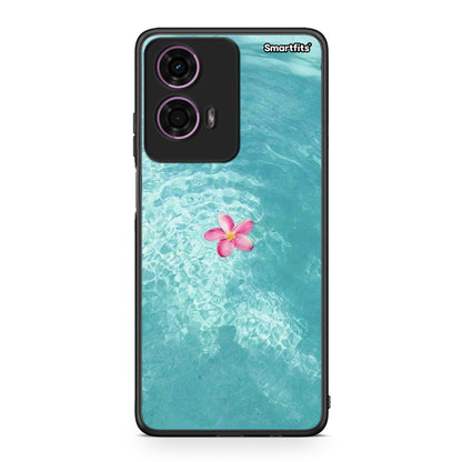 Motorola G24 Water Flower Θήκη από τη Smartfits με σχέδιο στο πίσω μέρος και μαύρο περίβλημα | Smartphone case with colorful back and black bezels by Smartfits