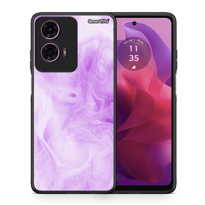 Θήκη Motorola G24 Lavender Watercolor από τη Smartfits με σχέδιο στο πίσω μέρος και μαύρο περίβλημα | Motorola G24 Lavender Watercolor case with colorful back and black bezels