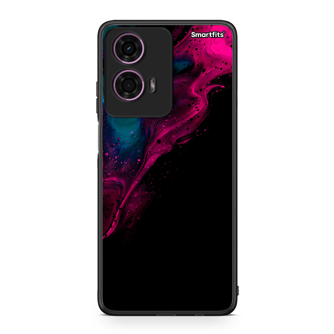 4 - Motorola G24 Pink Black Watercolor case, cover, bumper