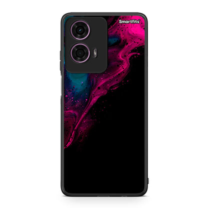 4 - Motorola G24 Pink Black Watercolor case, cover, bumper