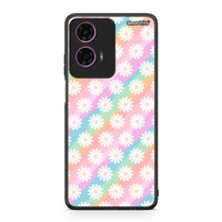 Thumbnail for Motorola G24 White Daisies θήκη από τη Smartfits με σχέδιο στο πίσω μέρος και μαύρο περίβλημα | Smartphone case with colorful back and black bezels by Smartfits