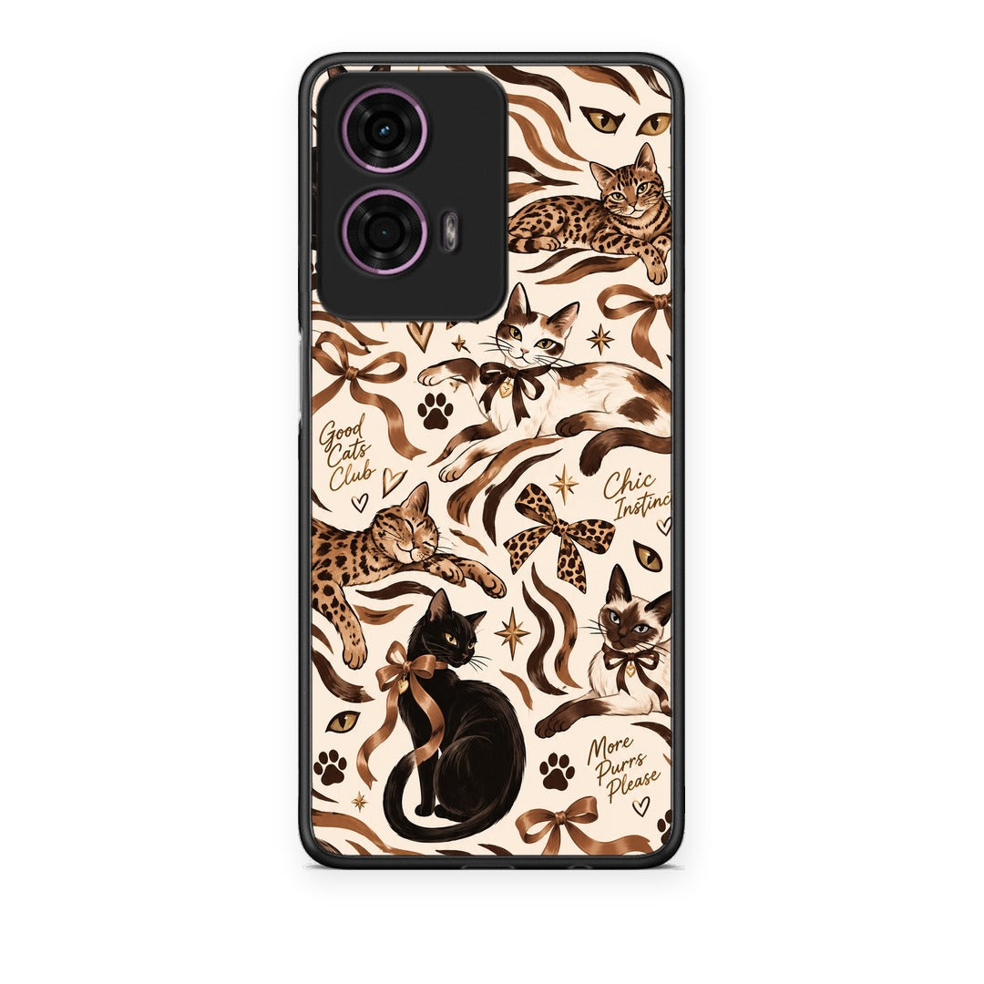 Θήκη Motorola G24 Wild Cats and Animal Print Collage από τη Smartfits με σχέδιο στο πίσω μέρος και μαύρο περίβλημα | Motorola G24 Wild Cats and Animal Print Collage case with colorful back and black bezels