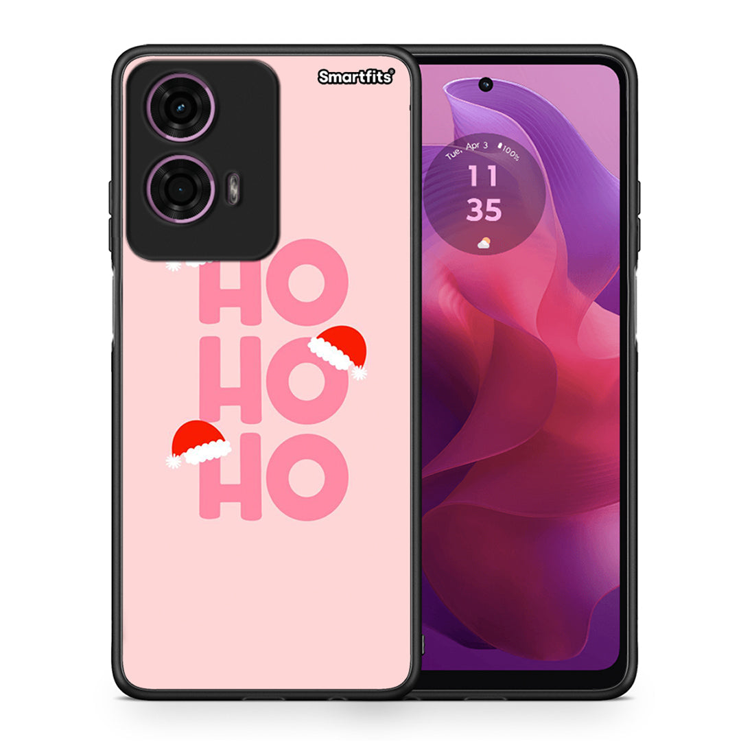 Θήκη Motorola G24 Xmas Ho Ho Ho από τη Smartfits με σχέδιο στο πίσω μέρος και μαύρο περίβλημα | Motorola G24 Xmas Ho Ho Ho case with colorful back and black bezels