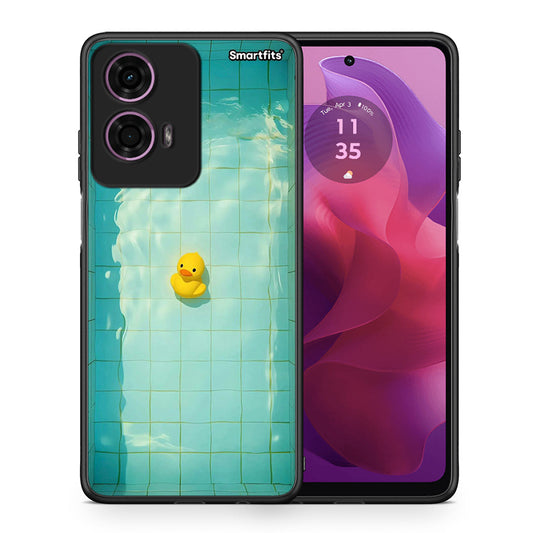 Θήκη Motorola G24 Yellow Duck από τη Smartfits με σχέδιο στο πίσω μέρος και μαύρο περίβλημα | Motorola G24 Yellow Duck case with colorful back and black bezels