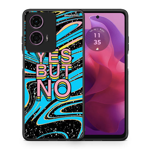 Θήκη Motorola G24 Yes But No από τη Smartfits με σχέδιο στο πίσω μέρος και μαύρο περίβλημα | Motorola G24 Yes But No case with colorful back and black bezels