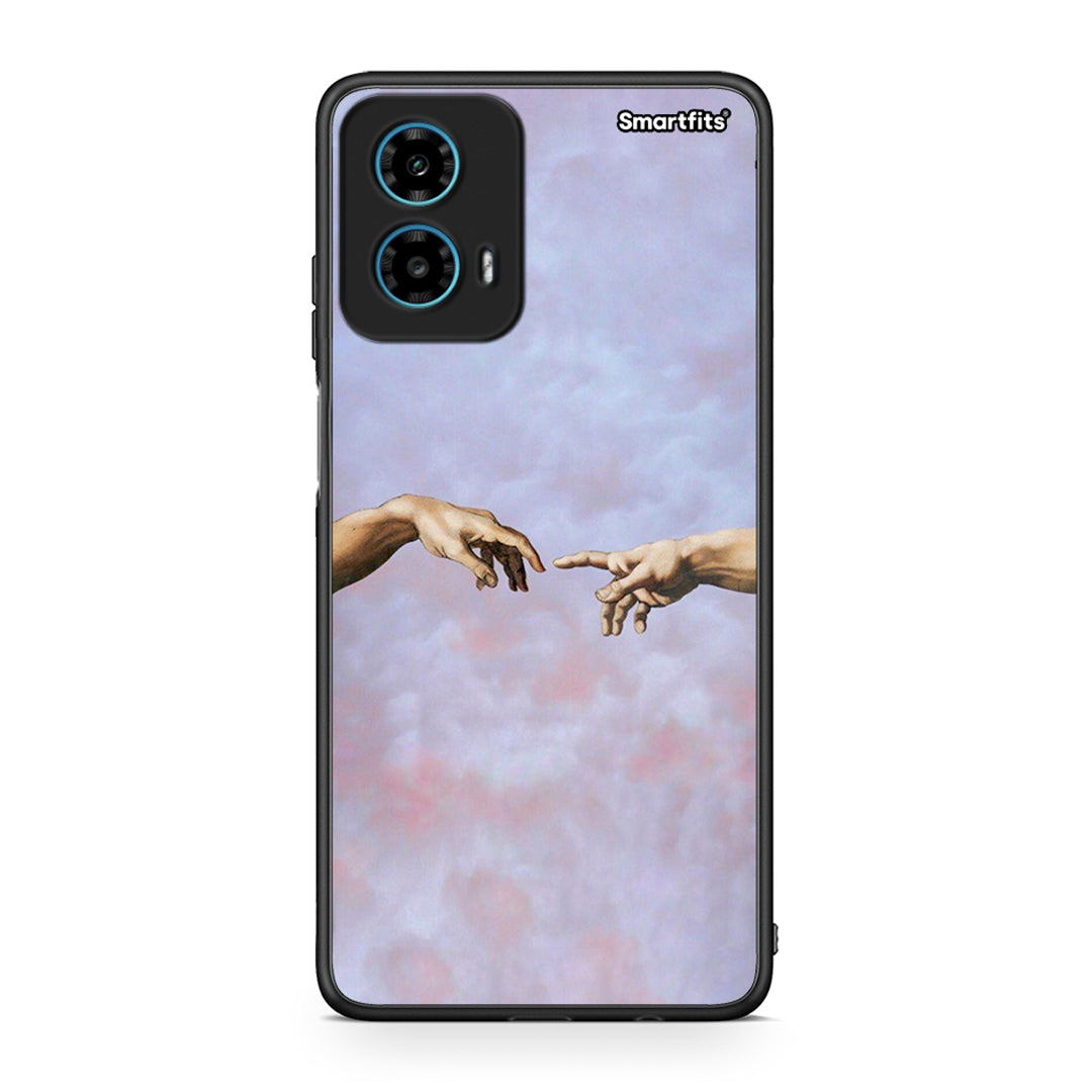 Motorola G34 5G Adam Hand θήκη από τη Smartfits με σχέδιο στο πίσω μέρος και μαύρο περίβλημα | Smartphone case with colorful back and black bezels by Smartfits