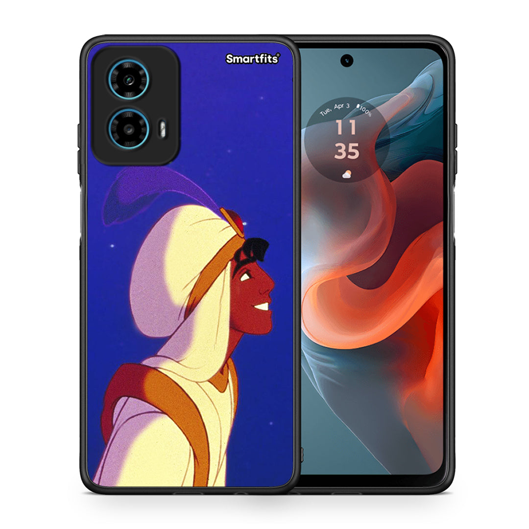 Θήκη Motorola G34 5G Alladin And Jasmine Love 1 από τη Smartfits με σχέδιο στο πίσω μέρος και μαύρο περίβλημα | Motorola G34 5G Alladin And Jasmine Love 1 case with colorful back and black bezels