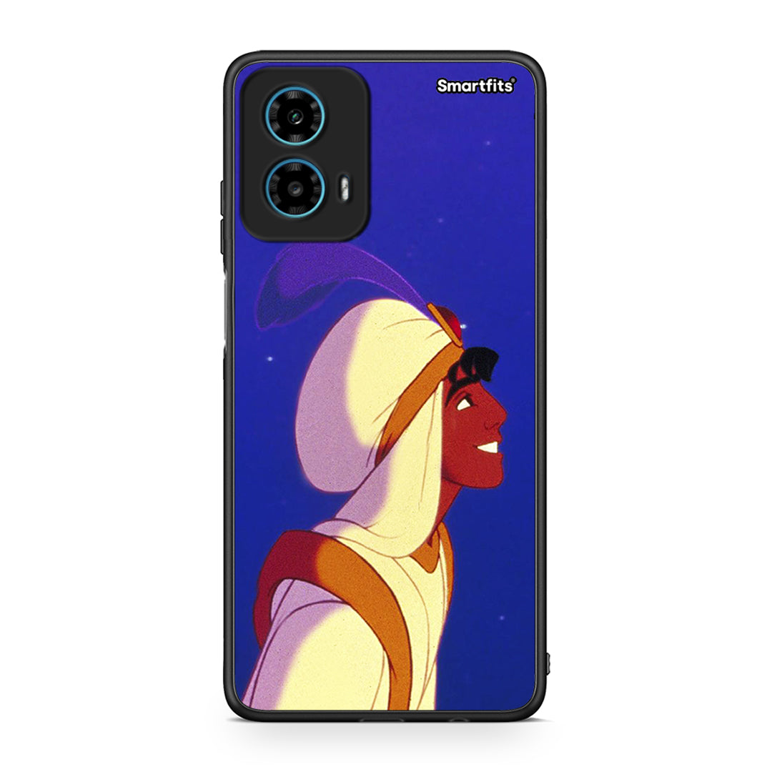 Motorola G34 5G Alladin And Jasmine Love 1 θήκη από τη Smartfits με σχέδιο στο πίσω μέρος και μαύρο περίβλημα | Smartphone case with colorful back and black bezels by Smartfits