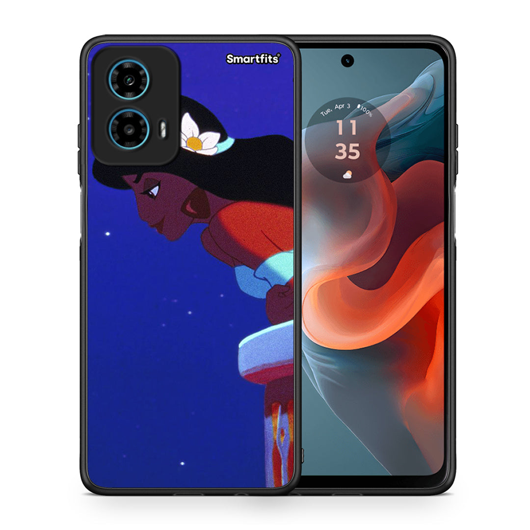 Θήκη Motorola G34 5G Alladin And Jasmine Love 2 από τη Smartfits με σχέδιο στο πίσω μέρος και μαύρο περίβλημα | Motorola G34 5G Alladin And Jasmine Love 2 case with colorful back and black bezels