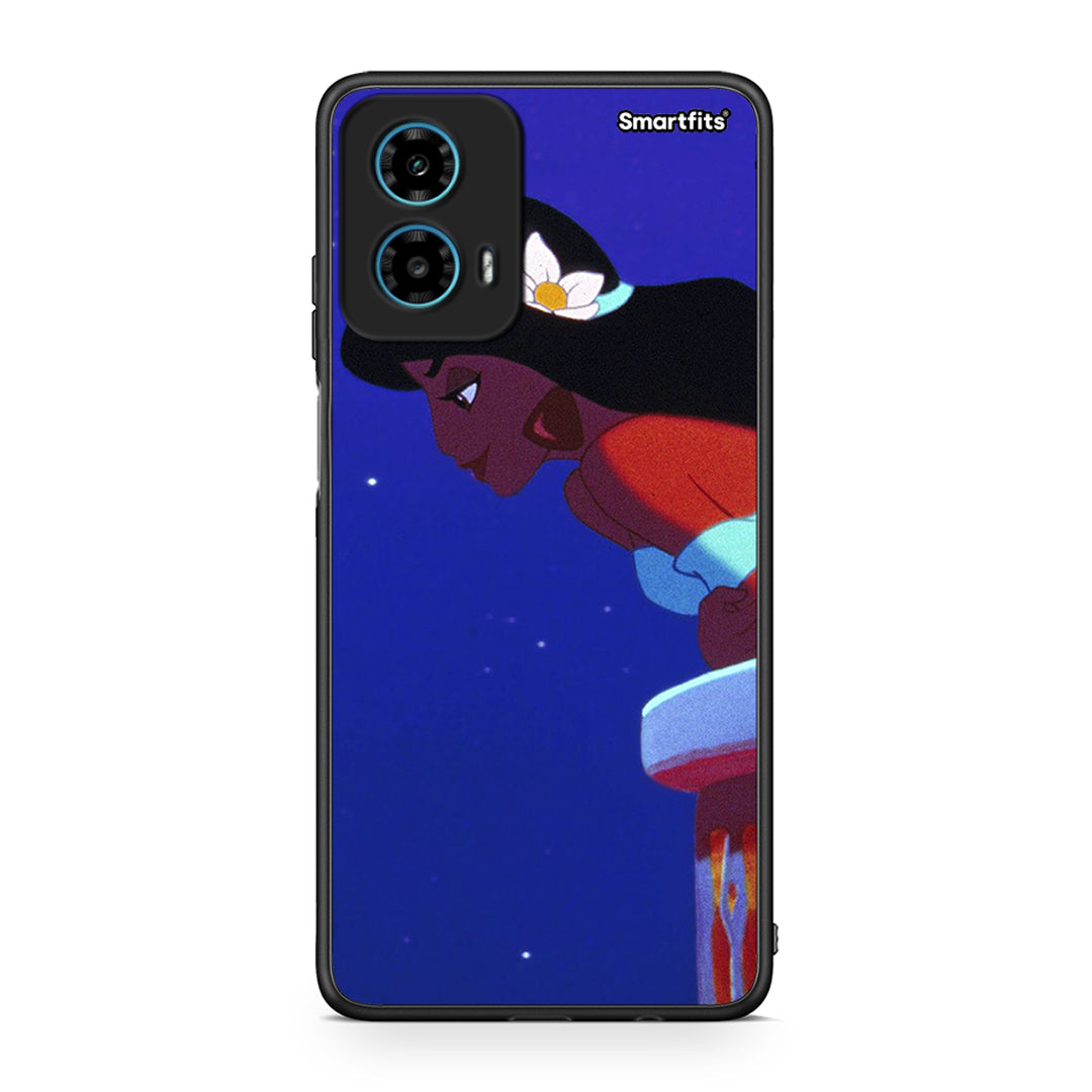 Motorola G34 5G Alladin And Jasmine Love 2 θήκη από τη Smartfits με σχέδιο στο πίσω μέρος και μαύρο περίβλημα | Smartphone case with colorful back and black bezels by Smartfits