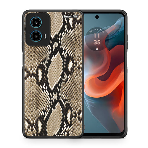 Θήκη Motorola G34 5G Fashion Snake Animal από τη Smartfits με σχέδιο στο πίσω μέρος και μαύρο περίβλημα | Motorola G34 5G Fashion Snake Animal case with colorful back and black bezels