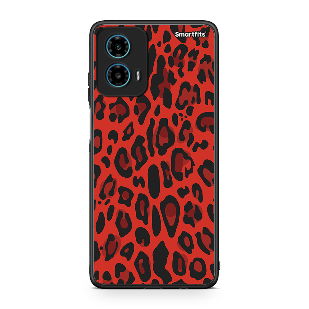 4 - Motorola G34 5G Red Leopard Animal case, cover, bumper