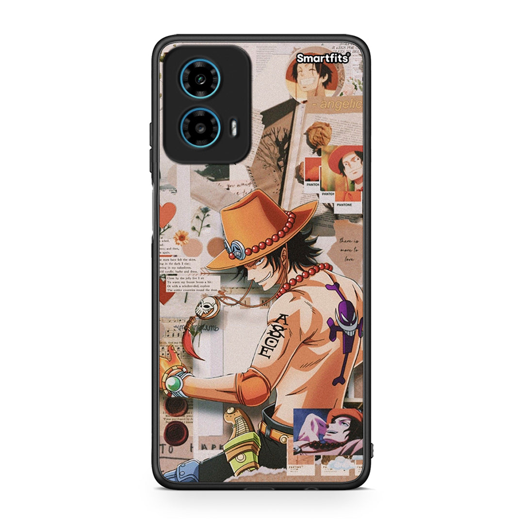 Motorola G34 5G Anime Collage θήκη από τη Smartfits με σχέδιο στο πίσω μέρος και μαύρο περίβλημα | Smartphone case with colorful back and black bezels by Smartfits