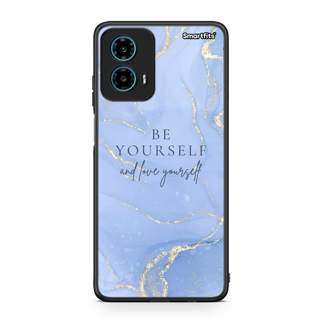 Motorola G34 5G Be Yourself θήκη από τη Smartfits με σχέδιο στο πίσω μέρος και μαύρο περίβλημα | Smartphone case with colorful back and black bezels by Smartfits