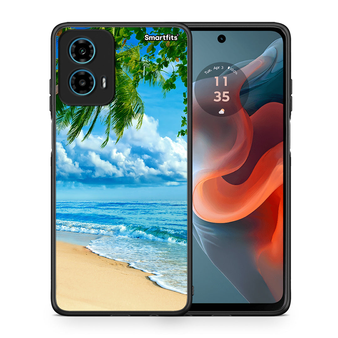 Θήκη Motorola G34 5G Beautiful Beach από τη Smartfits με σχέδιο στο πίσω μέρος και μαύρο περίβλημα | Motorola G34 5G Beautiful Beach case with colorful back and black bezels