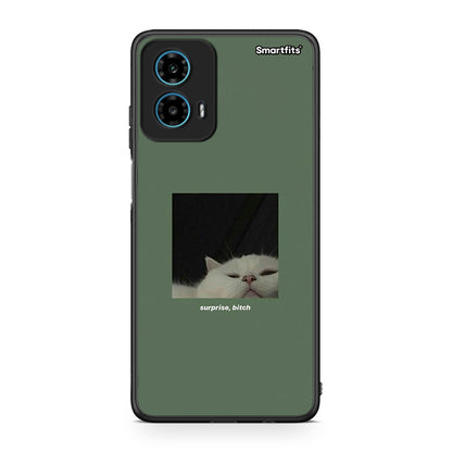 Motorola G34 5G Bitch Surprise θήκη από τη Smartfits με σχέδιο στο πίσω μέρος και μαύρο περίβλημα | Smartphone case with colorful back and black bezels by Smartfits
