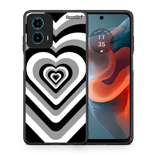 Θήκη Motorola G34 5G Black Hearts από τη Smartfits με σχέδιο στο πίσω μέρος και μαύρο περίβλημα | Motorola G34 5G Black Hearts case with colorful back and black bezels