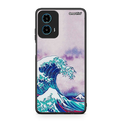 Motorola G34 5G Blue Waves θήκη από τη Smartfits με σχέδιο στο πίσω μέρος και μαύρο περίβλημα | Smartphone case with colorful back and black bezels by Smartfits