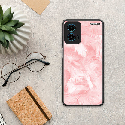Boho Pink Feather - Motorola G34 5G θήκη